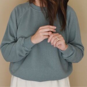 Jungmaven Bonfire Raglan Sweatshirt - Clay Green S